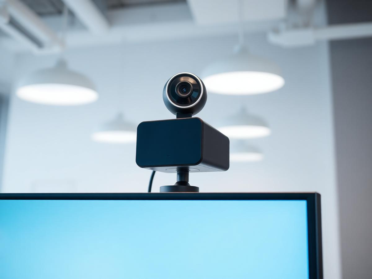 HD webcam mounted on top of a monitor
